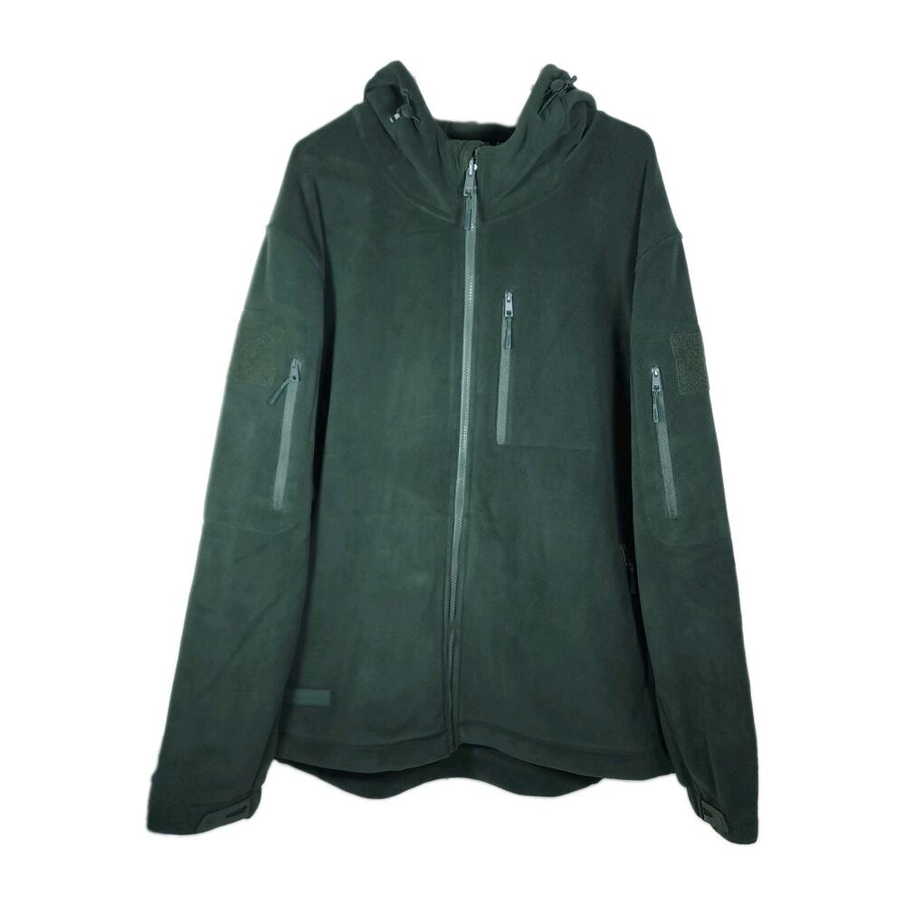 Baerskin Men's Tactical Hoodie 3XL Green Full Zip Hooded Fleece Utility Jacket